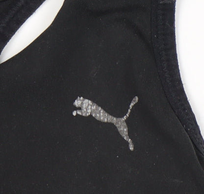 Puma Womens Black Racerback Tank Top Slim Fit Sports Vest S