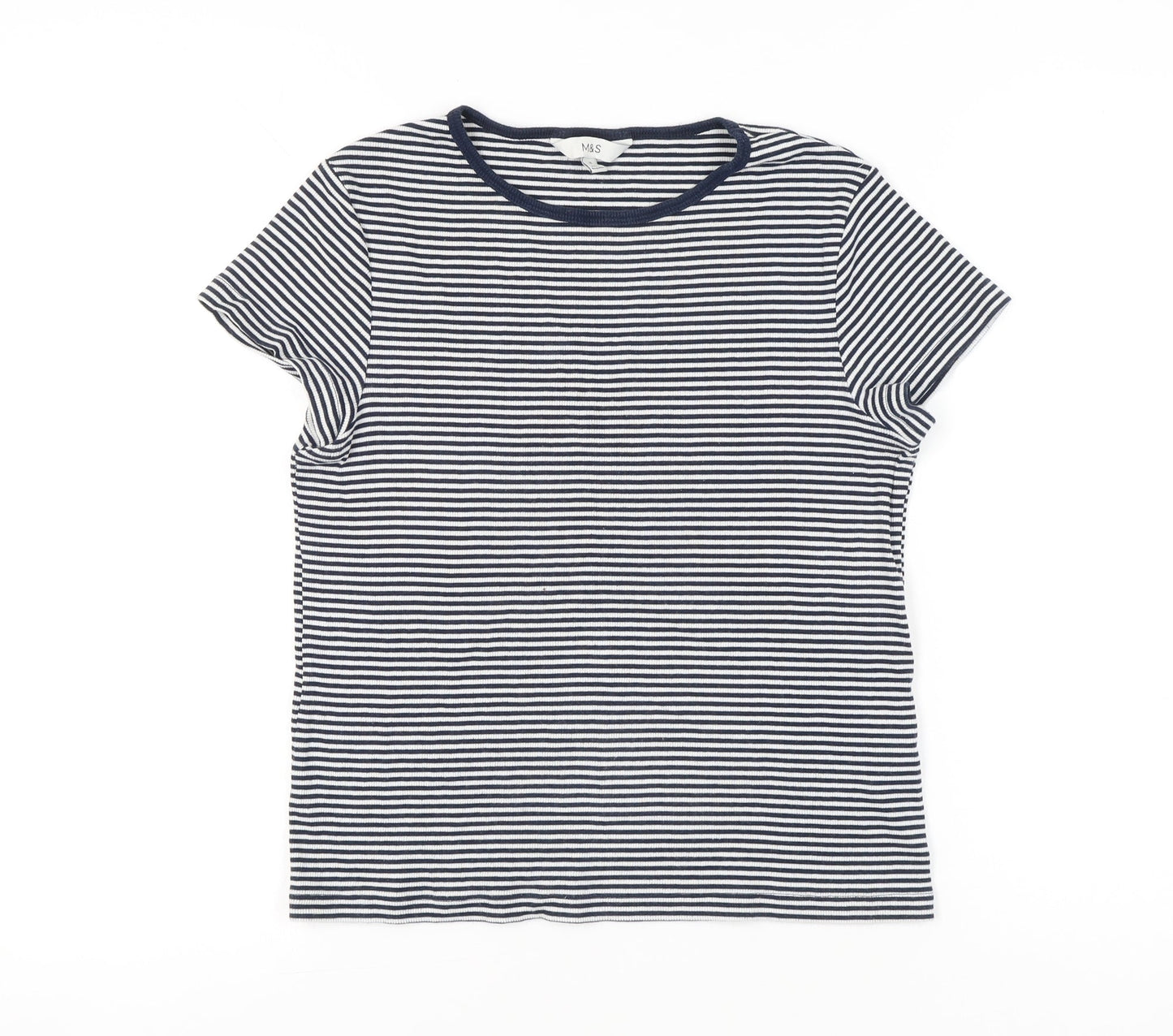 Womens UK Size 16 Marks and Spencer Blue Basic T-Shirt