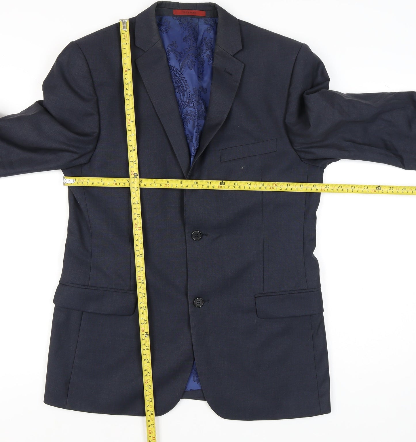 Ted Baker Endurance Men's Blue 40R Wool Suit Jacket Blazer