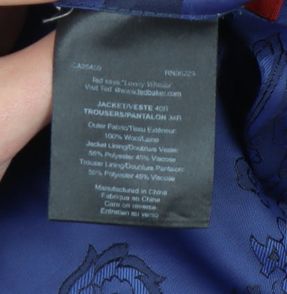 Ted Baker Endurance Men's Blue 40R Wool Suit Jacket Blazer