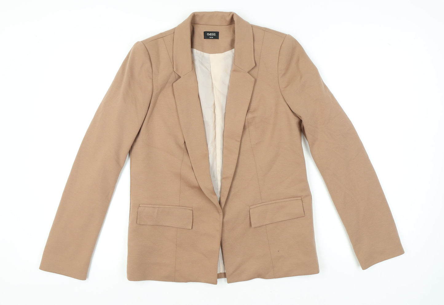 Oasis Women’s Beige Notch Lapel Blazer Jacket Size 10