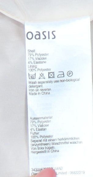 Oasis Women’s Beige Notch Lapel Blazer Jacket Size 10