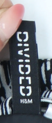 H&M Divided Womens Black White Geometric Blazer Size 16