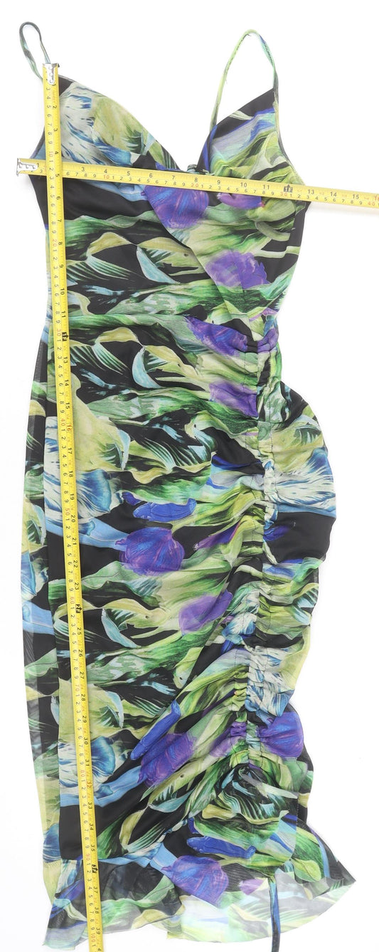 PrettyLittleThing Women’s Multicoloured Floral Bodycon Dress UK 12