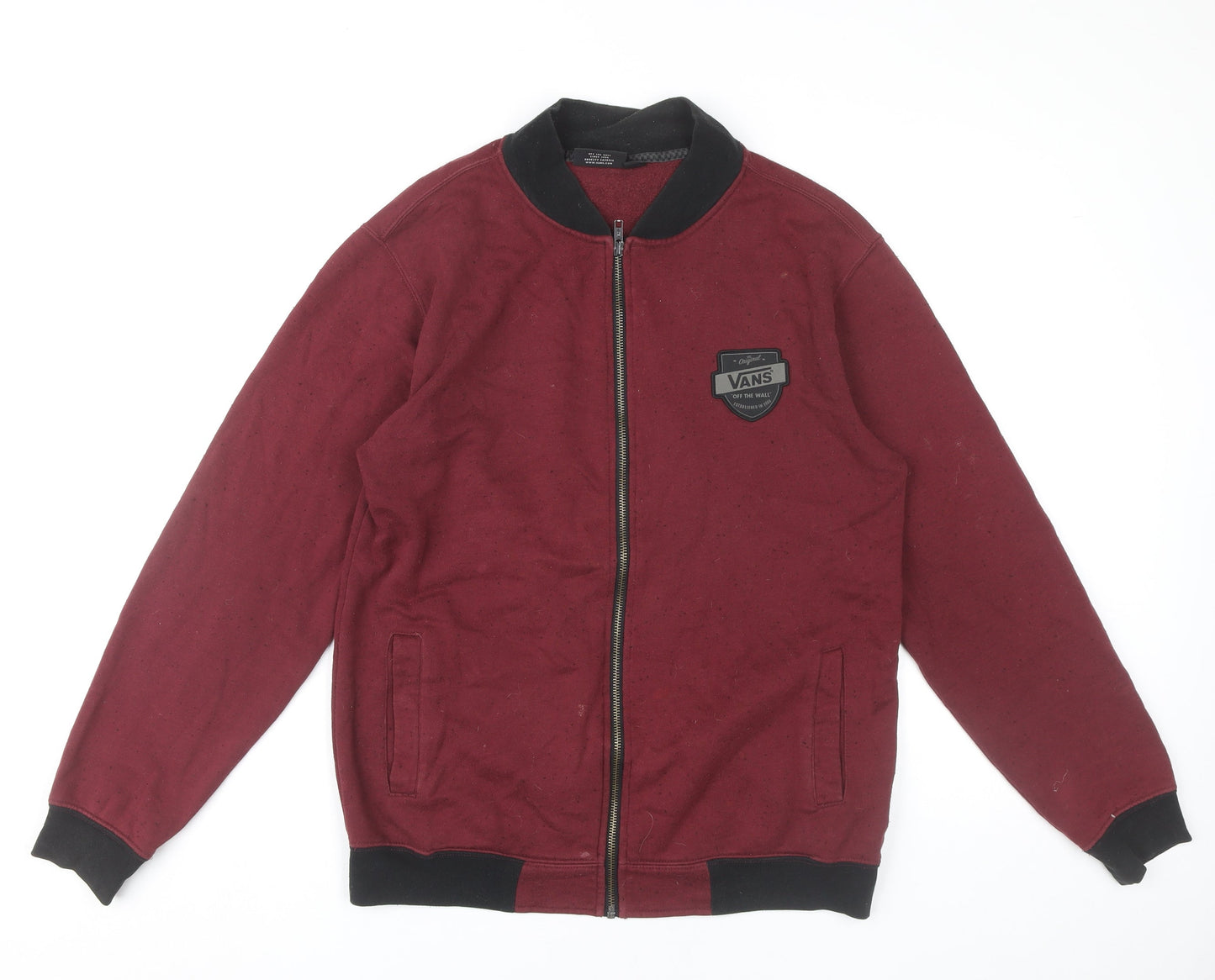 Vans Men’s Red Full Zip Sweatshirt Jacket Size S Regular Fit