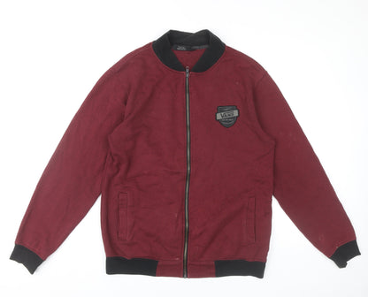 Vans Men’s Red Full Zip Sweatshirt Jacket Size S Regular Fit
