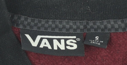 Vans Men’s Red Full Zip Sweatshirt Jacket Size S Regular Fit