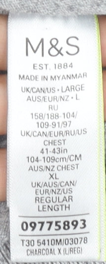 Marks and Spencer Men’s Grey Red Colourblock Polo Shirt Size L