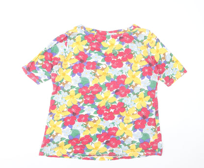 Womens UK Size 12 Weird Fish Multicoloured Basic T-Shirt