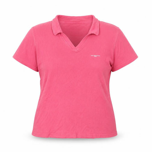 Tagg Womens Pink Polo Shirt Size L Collared Short Sleeve Cotton