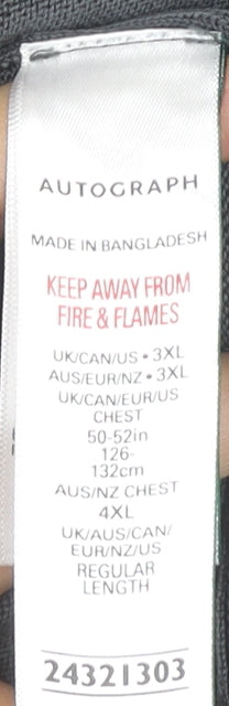 Marks and Spencer Autograph Men’s Grey 3XL Long Sleeve Cotton Polo Shirt