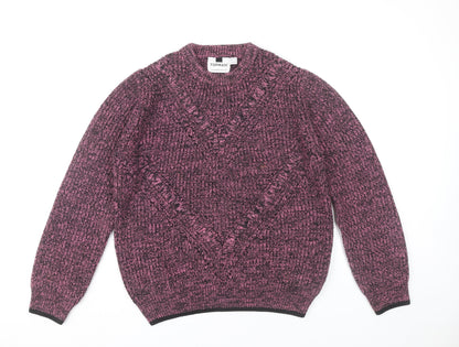 Topman Men’s Purple Chunky-Knit Acrylic Pullover Jumper Size M