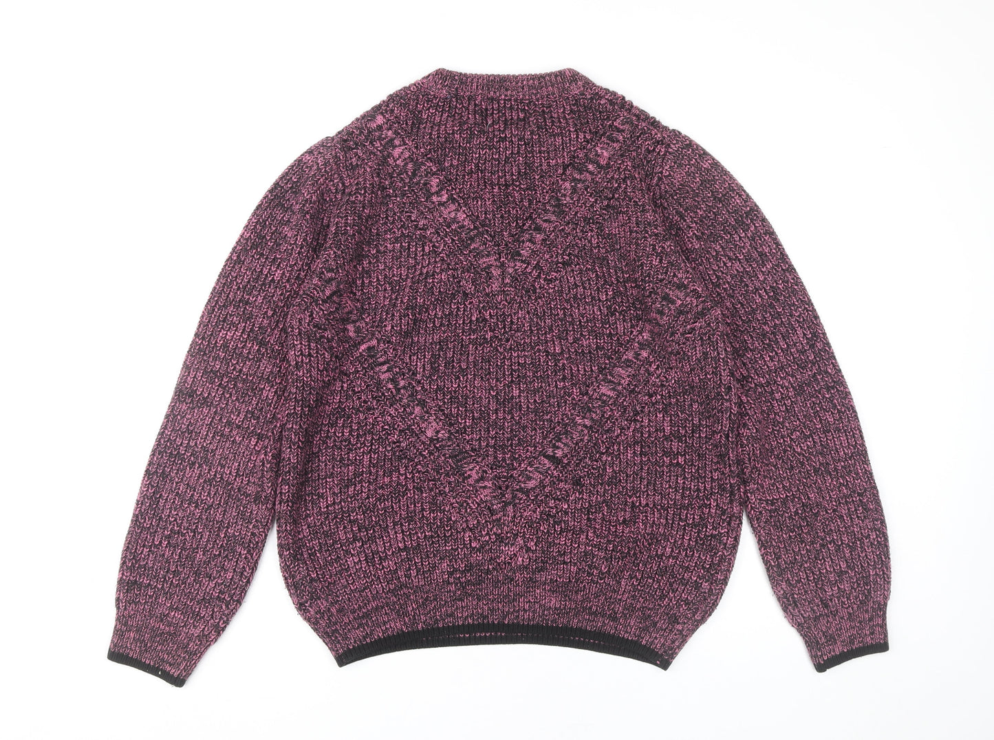 Topman Men’s Purple Chunky-Knit Acrylic Pullover Jumper Size M