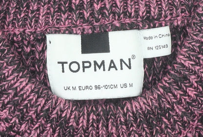 Topman Men’s Purple Chunky-Knit Acrylic Pullover Jumper Size M