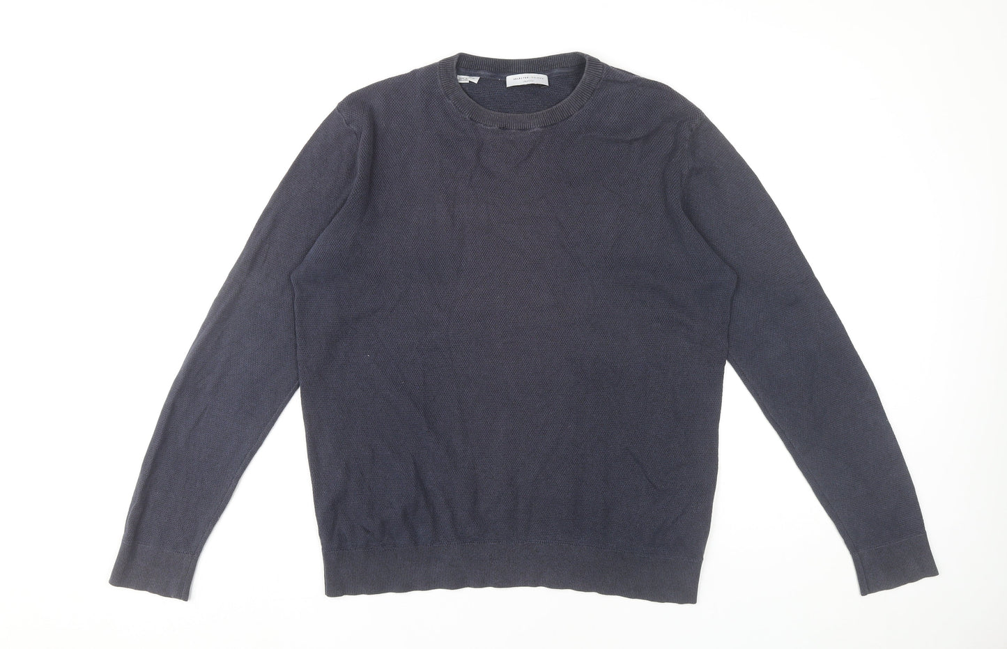 Selected Homme Men’s Blue Cotton Crew Neck Jumper Size M
