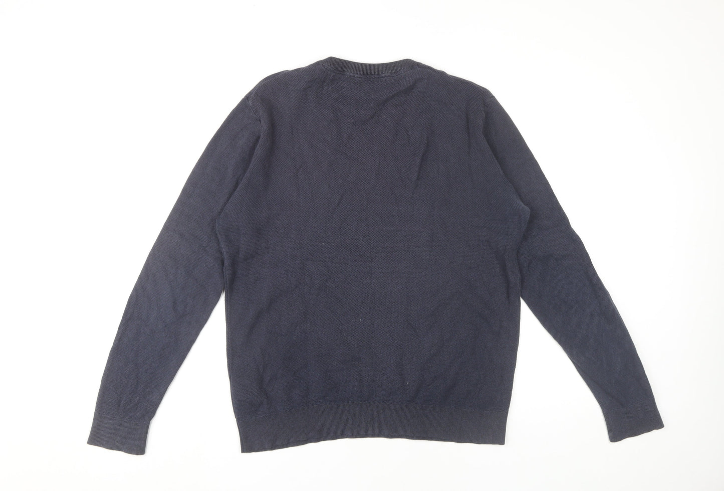 Selected Homme Men’s Blue Cotton Crew Neck Jumper Size M