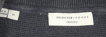 Selected Homme Men’s Blue Cotton Crew Neck Jumper Size M