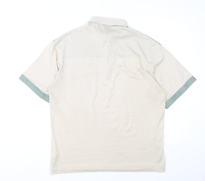 Canda Men’s Beige Polo Shirt M Short Sleeve Cotton Casual