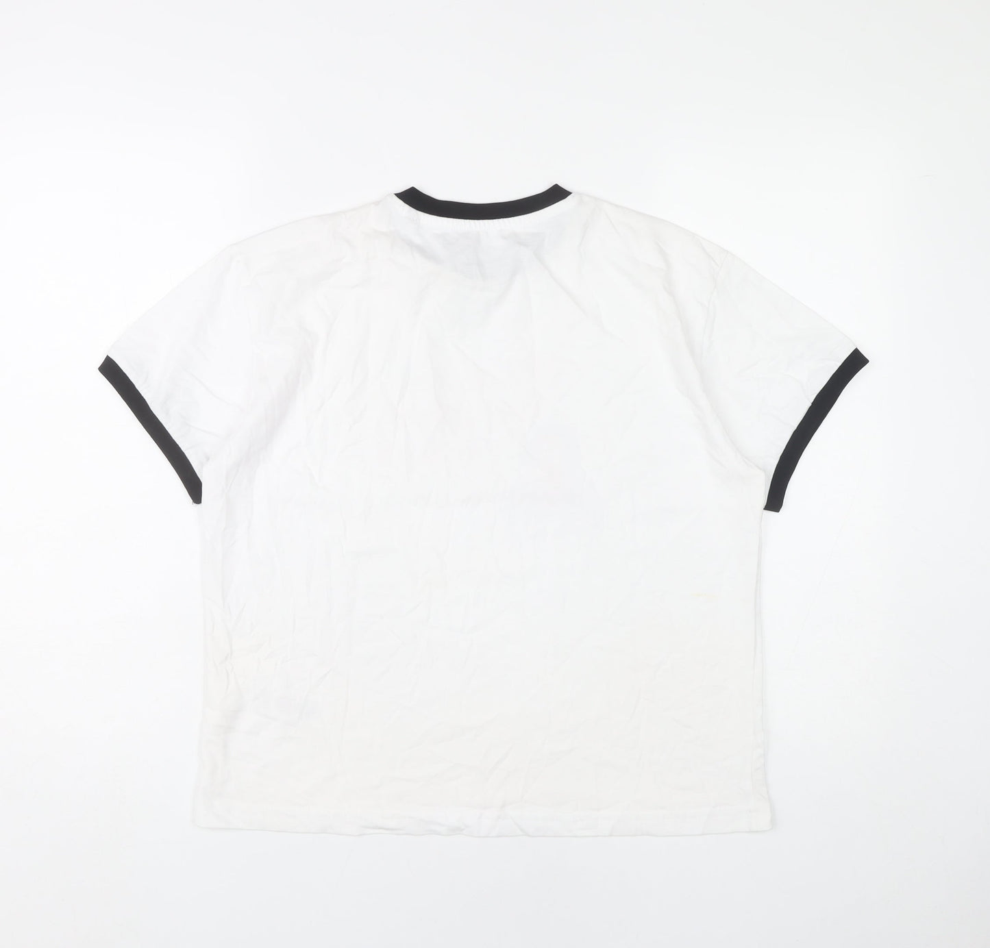 Womens UK Size L Disney White Ringer T-Shirt