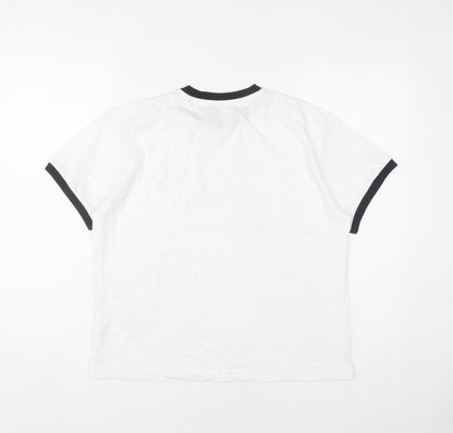 Womens UK Size L Disney White Ringer T-Shirt
