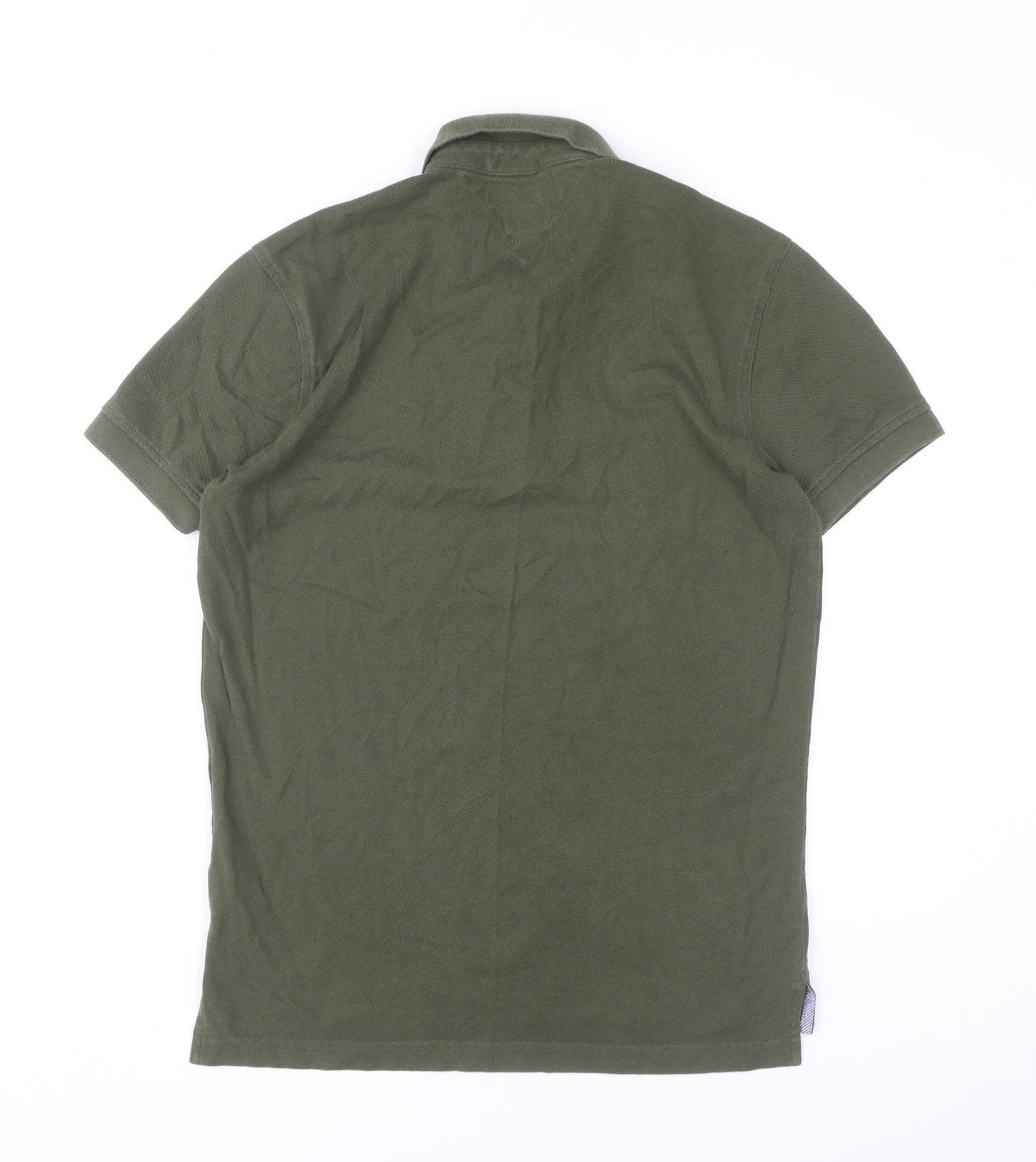 Tommy Hilfiger Men’s Green Polo Shirt M Cotton Short Sleeve