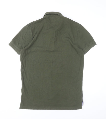 Tommy Hilfiger Men’s Green Polo Shirt M Cotton Short Sleeve