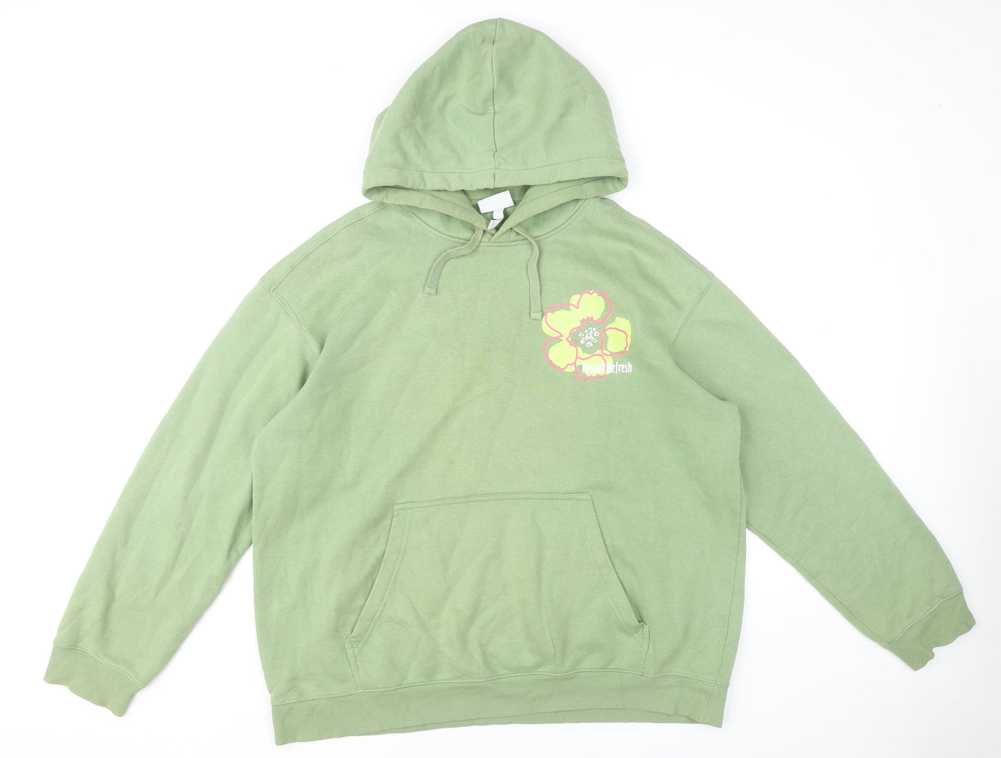 Mens UK Size XL H&M Green Pullover Hoodie