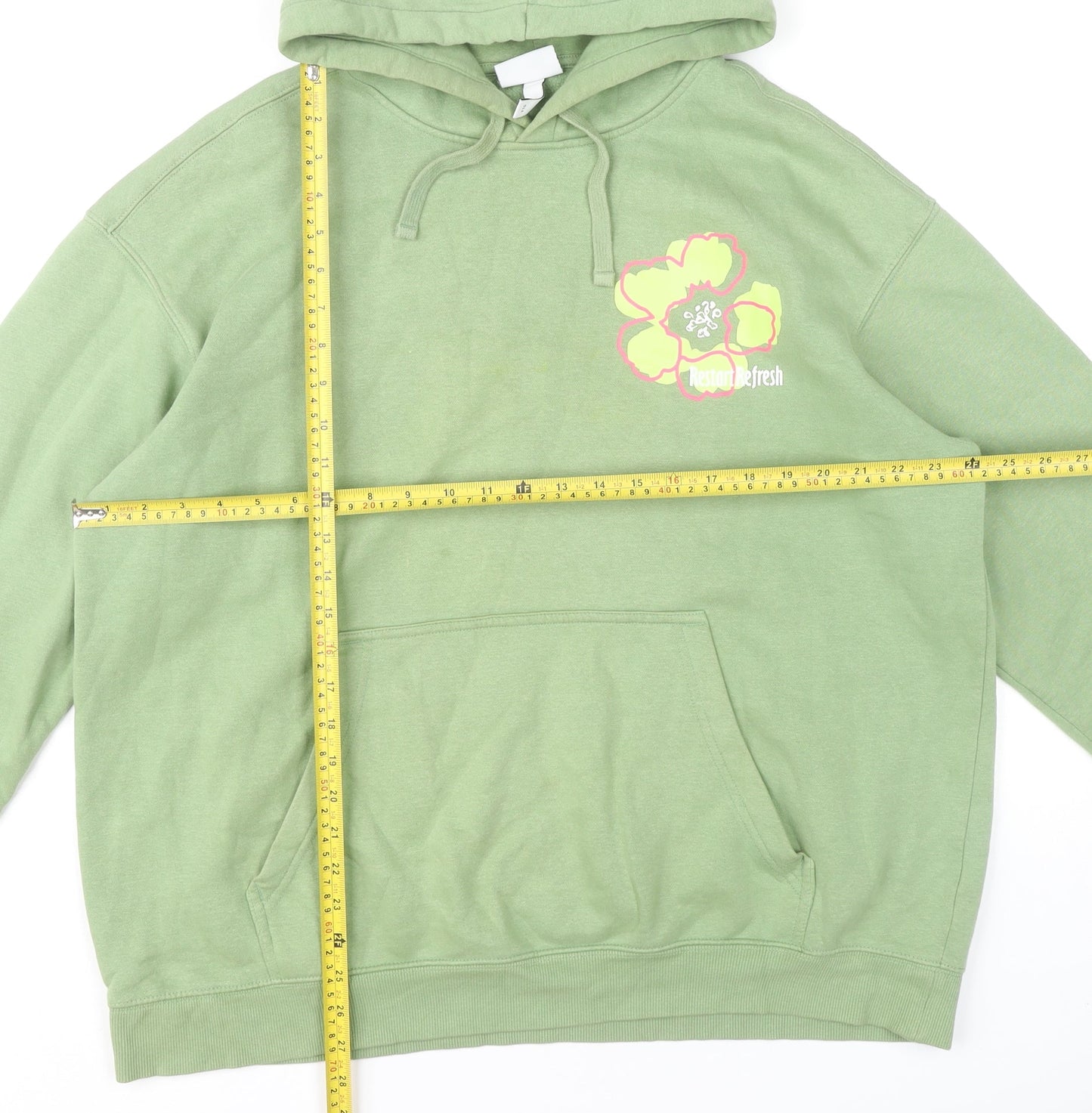 Mens UK Size XL H&M Green Pullover Hoodie