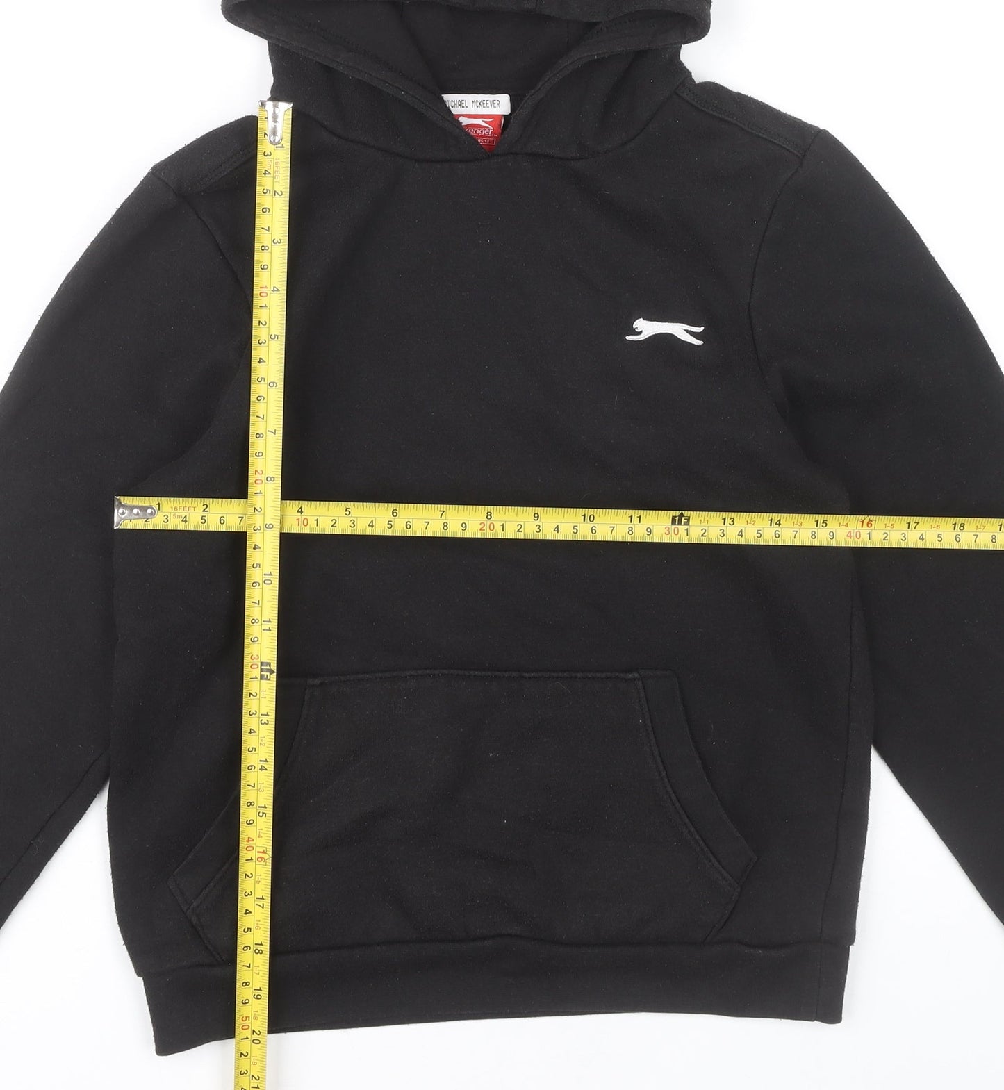 Slazenger Boys Black Pullover Hoodie 13 Years Sports Casual Fleece