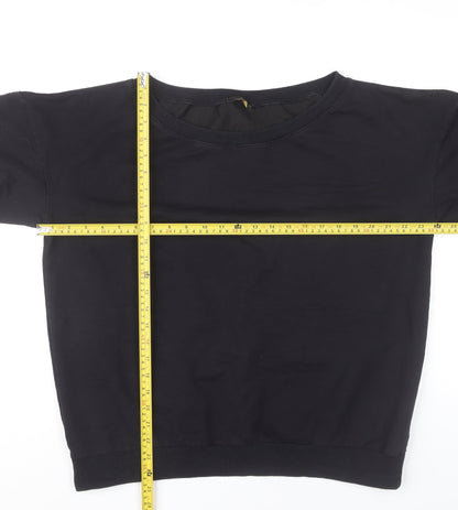 Jenerique Womens Black Sweatshirt UK 14 Pullover Star Sleeve