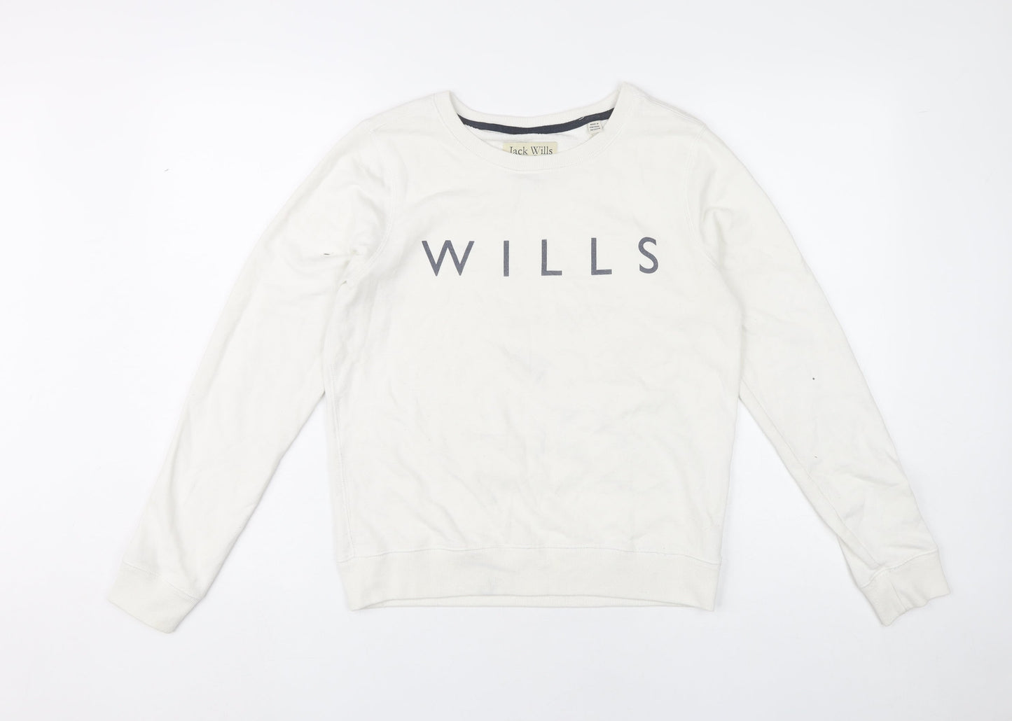 Womens UK Size 10 Jack Wills White Pullover Sweatshirt