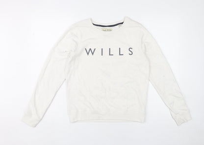 Womens UK Size 10 Jack Wills White Pullover Sweatshirt