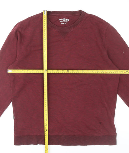 TRN 1961 Mens Red XL Crew Neck Pullover Sweatshirt Regular Fit