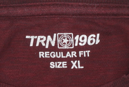 TRN 1961 Mens Red XL Crew Neck Pullover Sweatshirt Regular Fit
