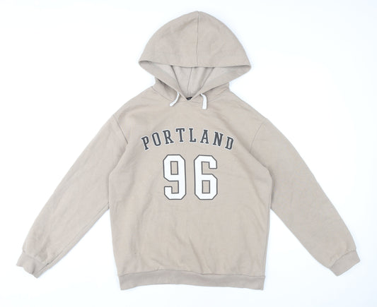 915 Generation Girls Beige Pullover Hoodie Age 12-13 Years Portland Print