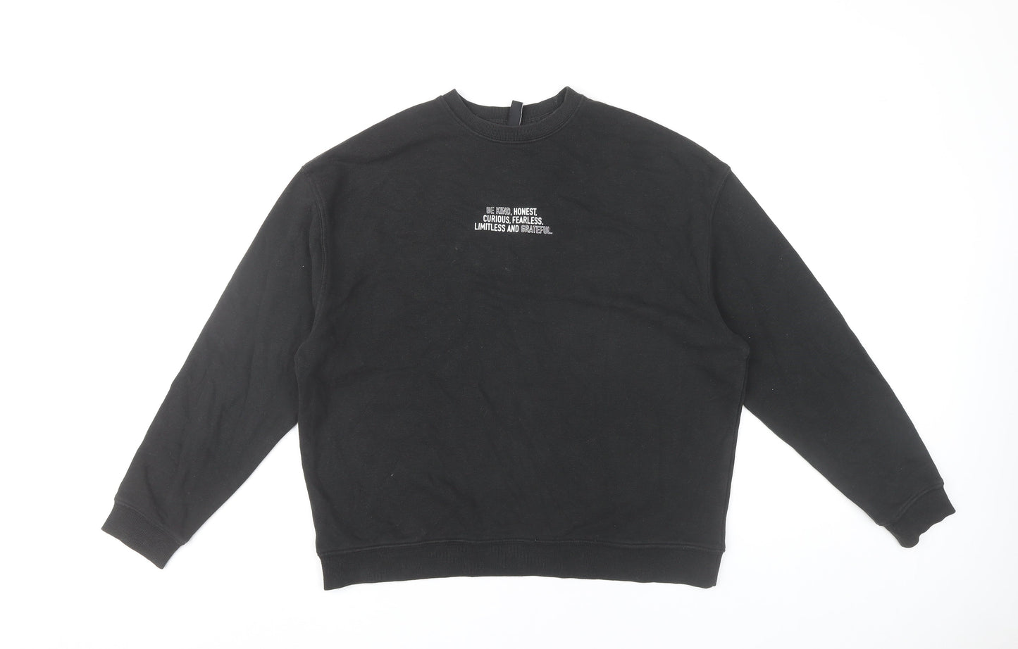 Nobody's Child Womens Black Small Sweatshirt Organic Cotton Blend