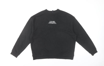 Nobody's Child Womens Black Small Sweatshirt Organic Cotton Blend