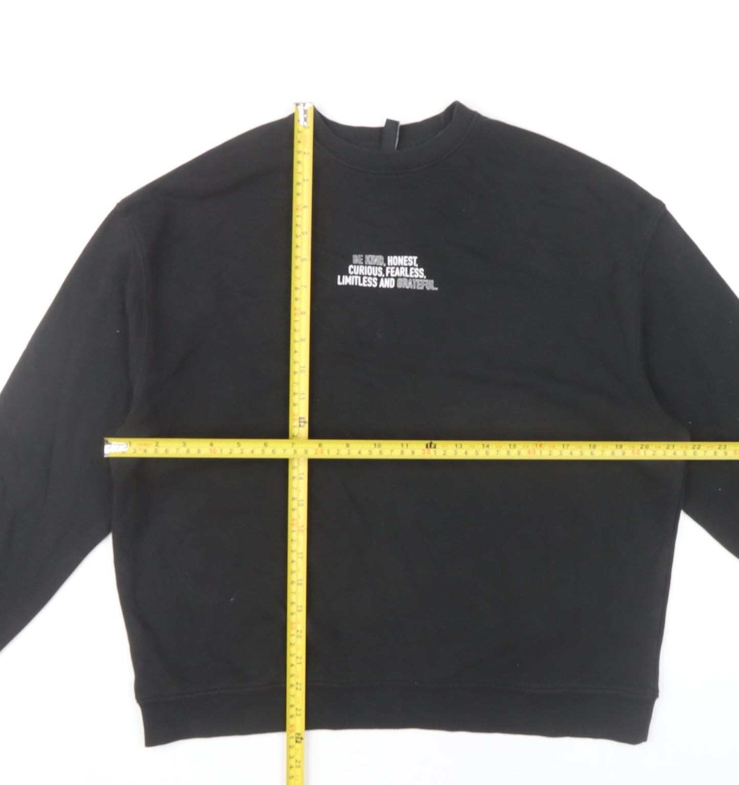 Nobody's Child Womens Black Small Sweatshirt Organic Cotton Blend