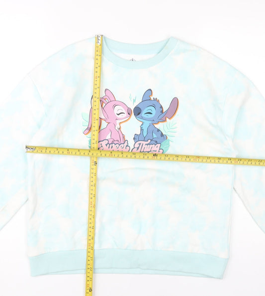 Disney Girls Blue Stitch Sweatshirt 11-12Y Pullover Long Sleeve Casual