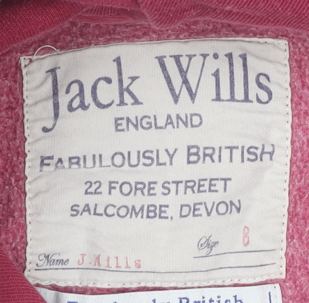 Womens UK Size 6 Jack Wills Pink Pullover Hoodie