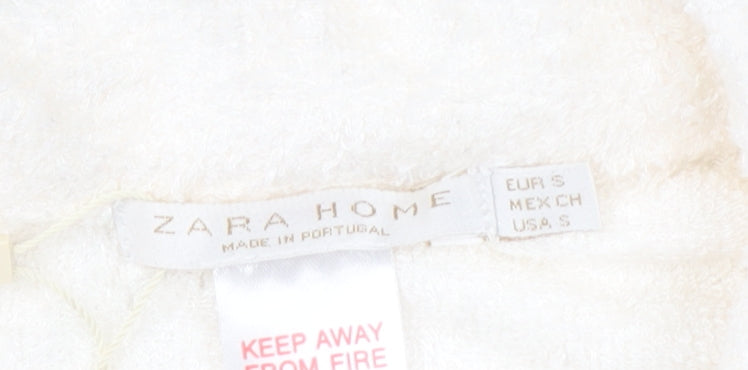 Zara Home Women’s Ivory Cropped Button-Up Shirt Size 8 Short Sleeve