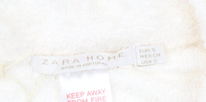 Zara Home Women’s Ivory Cropped Button-Up Shirt Size 8 Short Sleeve