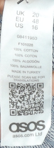 ASOS Women’s Blue Denim A-Line Button Skirt Size 20