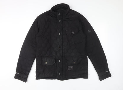 Mens UK Size M Firetrap Black Quilted Coat