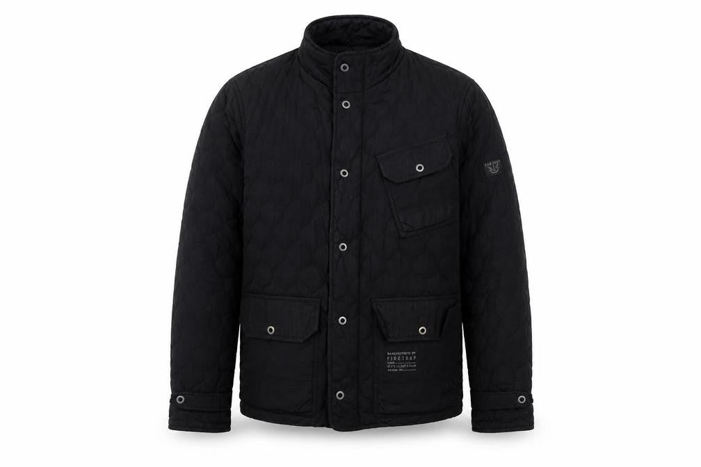 Mens UK Size M Firetrap Black Quilted Coat