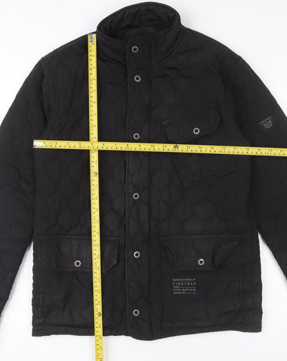 Mens UK Size M Firetrap Black Quilted Coat