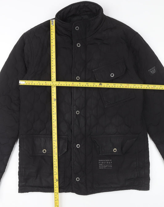 Mens UK Size M Firetrap Black Quilted Coat