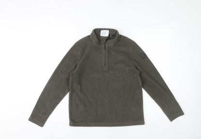 TOG24 Boys Green Fleece 1/4 Zip Sweatshirt Size 12 Years Hiking Outdoor