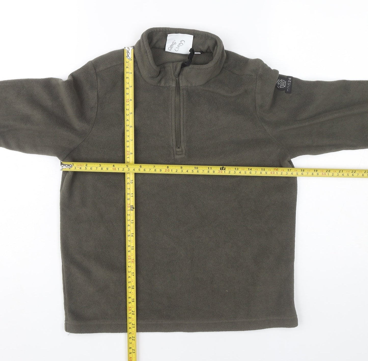 TOG24 Boys Green Fleece 1/4 Zip Sweatshirt Size 12 Years Hiking Outdoor