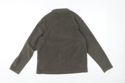TOG24 Boys Green Fleece 1/4 Zip Sweatshirt Size 12 Years Hiking Outdoor
